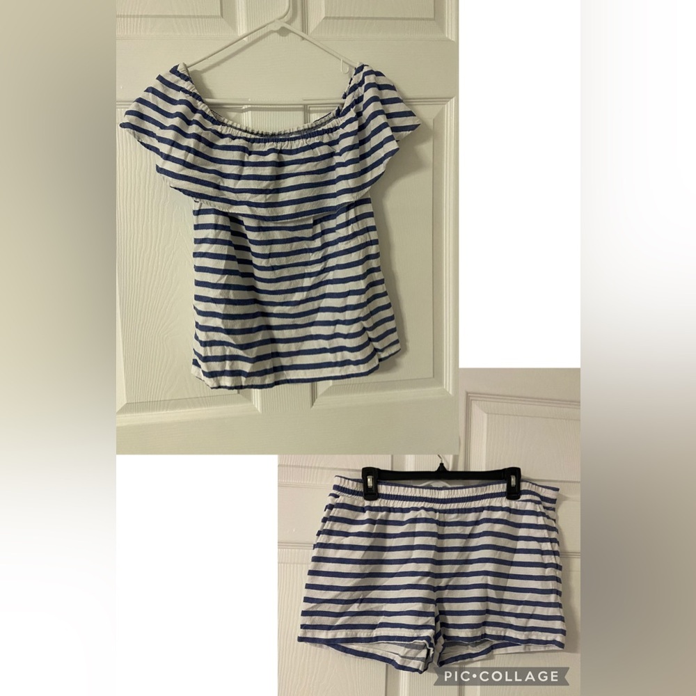 2PC. SOUTHERN TIDE Blue-White NAUTICAL Shorts Set